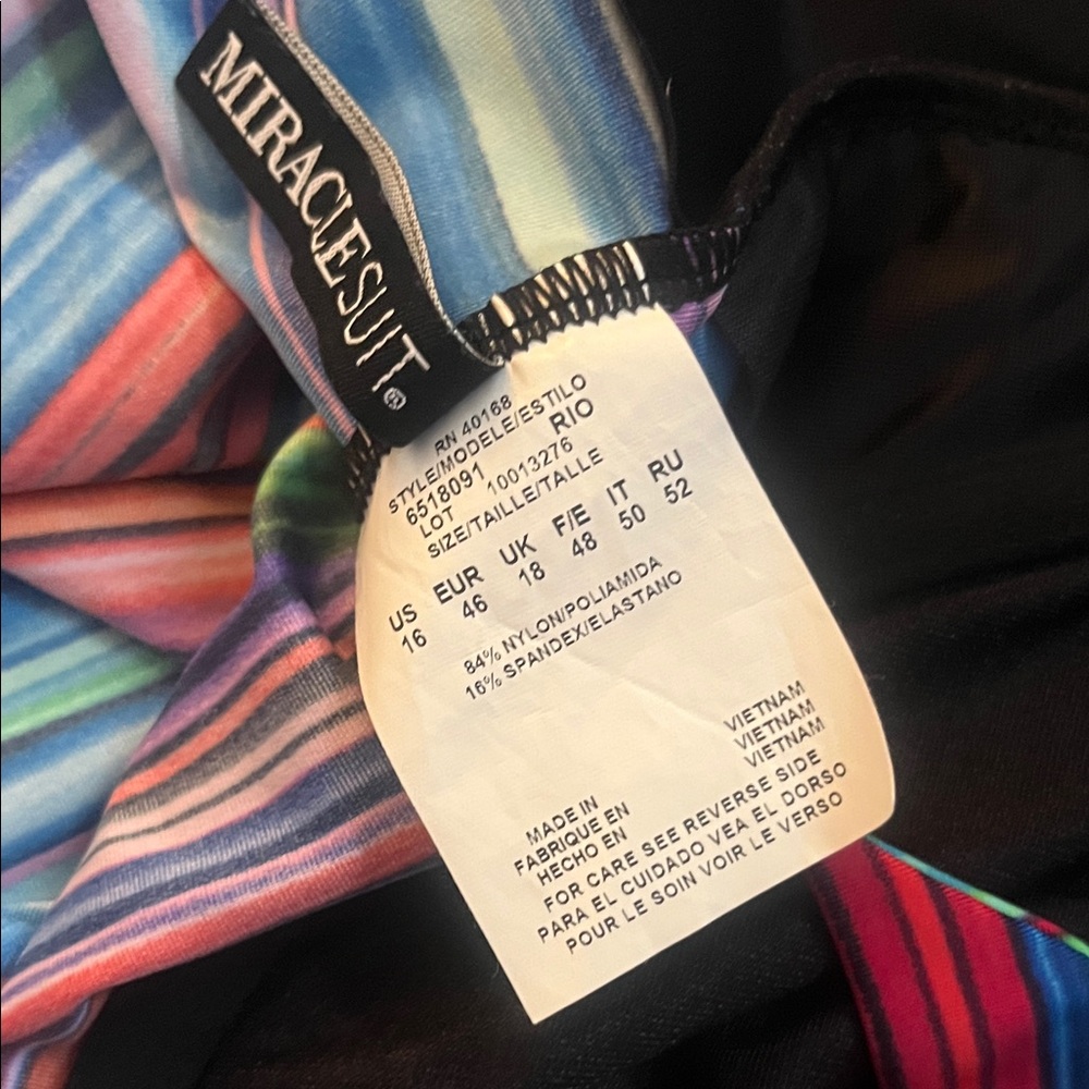 Miraclesuit Multicolor Striped Swim Tankini Top - Picture 3 of 4